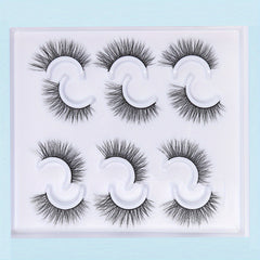 6 Pairs 5D Winged End Eye Elongated Eyelashes Natural Curly Cat Eye Lashes Fox E