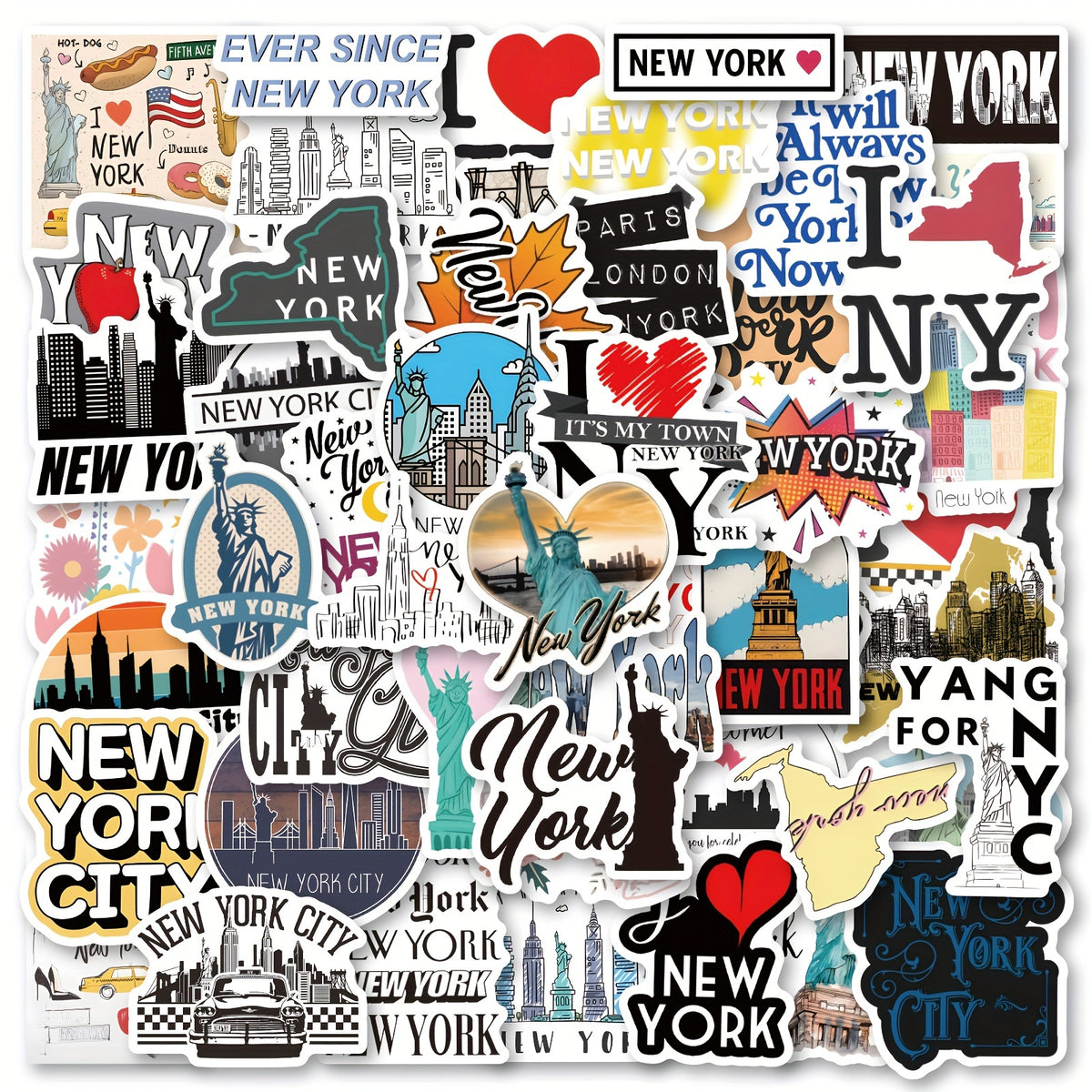61PCS York Vinyl Stickers Waterproof Scrapbook Journaling Laptop Skateboard