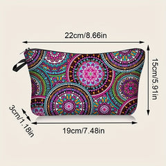 Vintage Flower Print Portable Makeup Pouch & Toiletry Organizer