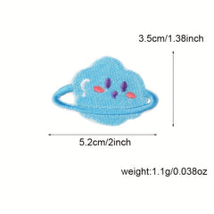 5pcs Rabbit And Cloud Embroidered Patch Stickers Self adhesive Fabric Stickers