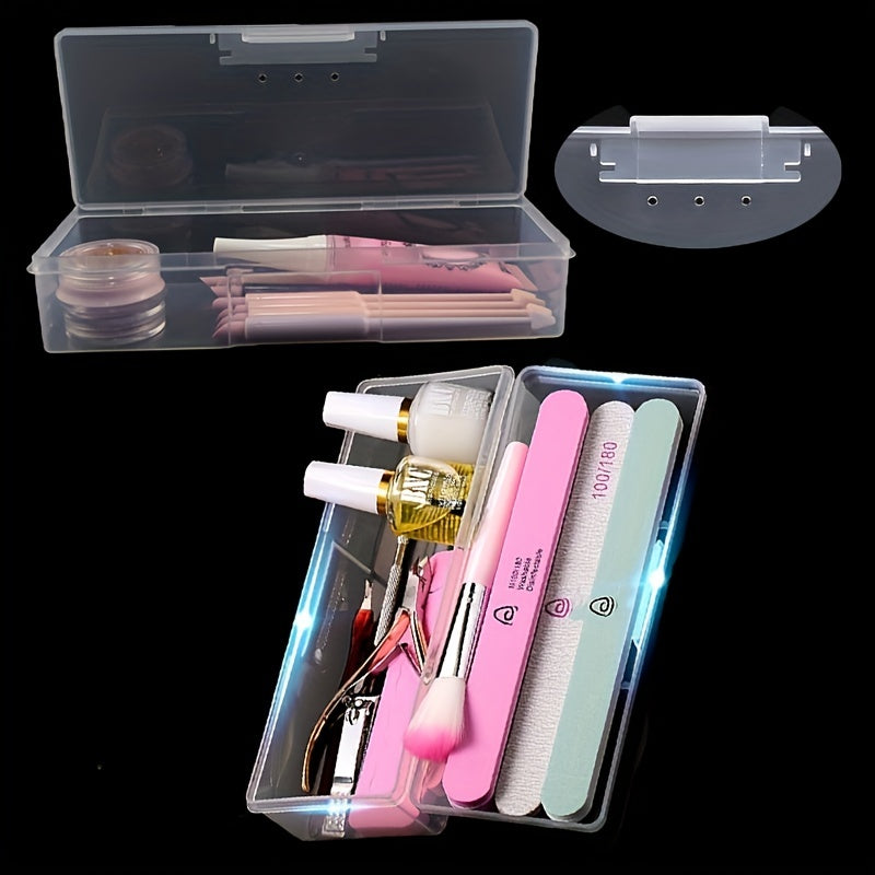 Clear Manicure Tool Box Nail Art Storage Organizer