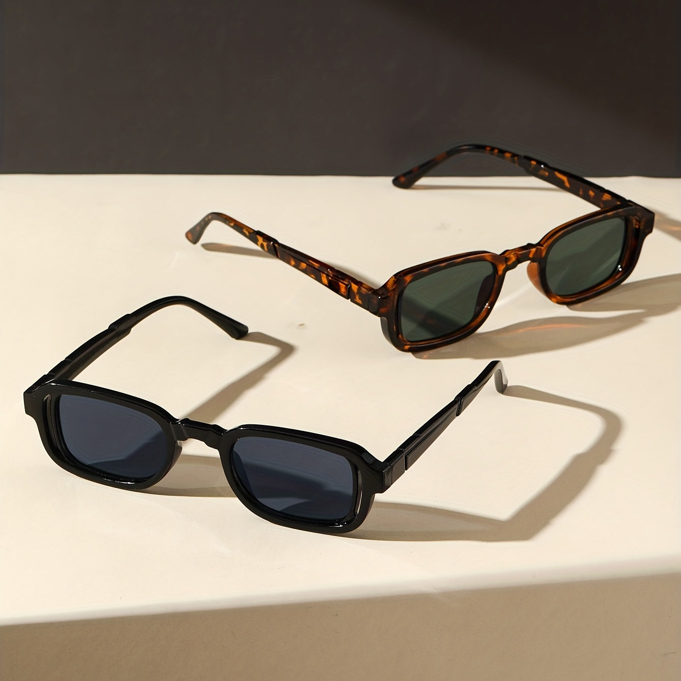 Rectangle Sunglasses Tortoiseshell Anti Glare UV400