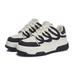 Women's Thick Bottom Skate Shoes Versatile Lace Up Sport Shoes