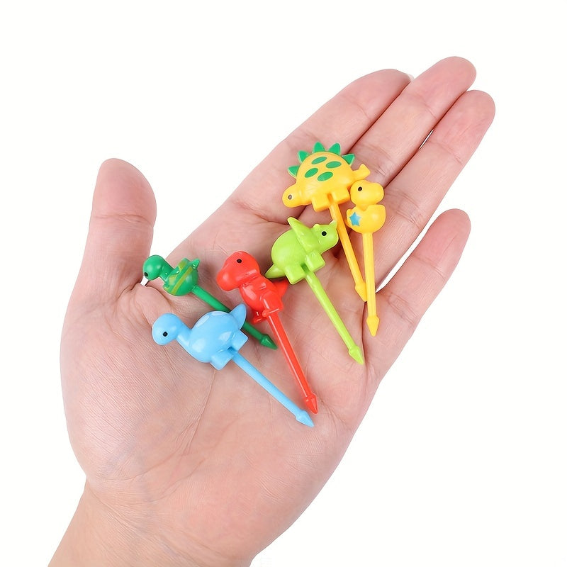 6pcs Dino Fruit Fork Toothpick Decoration Cake Picks Kids Snack Forks