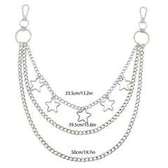Pentagram Layer Pant Chain Men's Y2K Jewelry