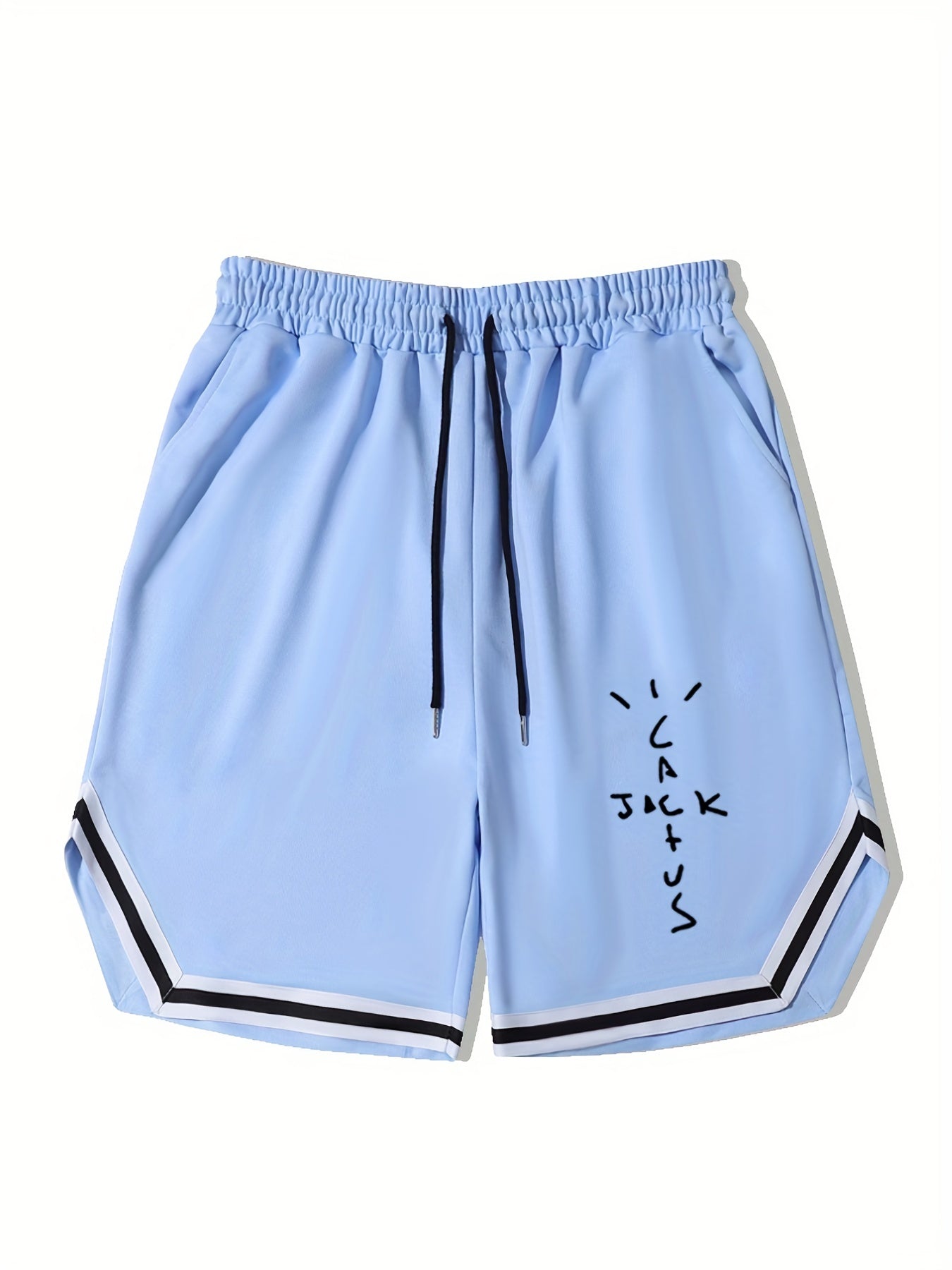 Men's Bottom Stripe Comfy Shorts Drawstring Waist