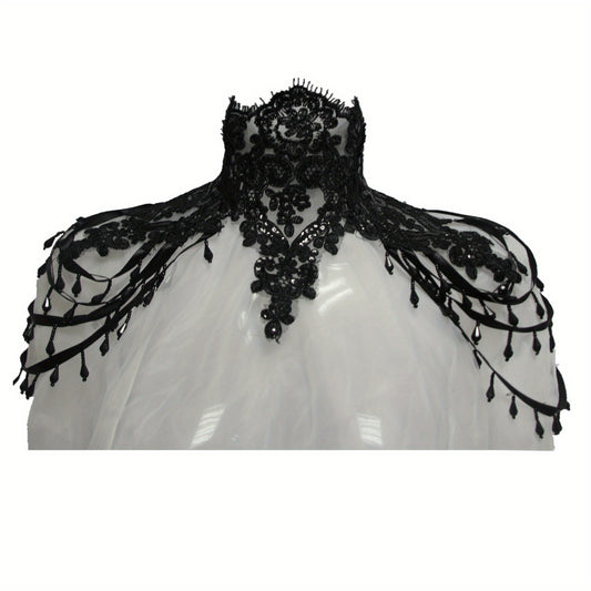 Party Lace Bead Chain Shoulder Cape Gothic Collar