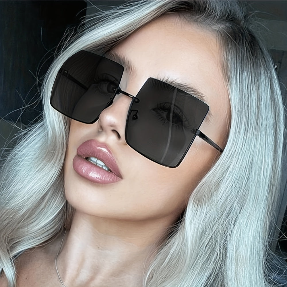 Y2K Tinted Lens Sunglasses Semi Rimless UV400