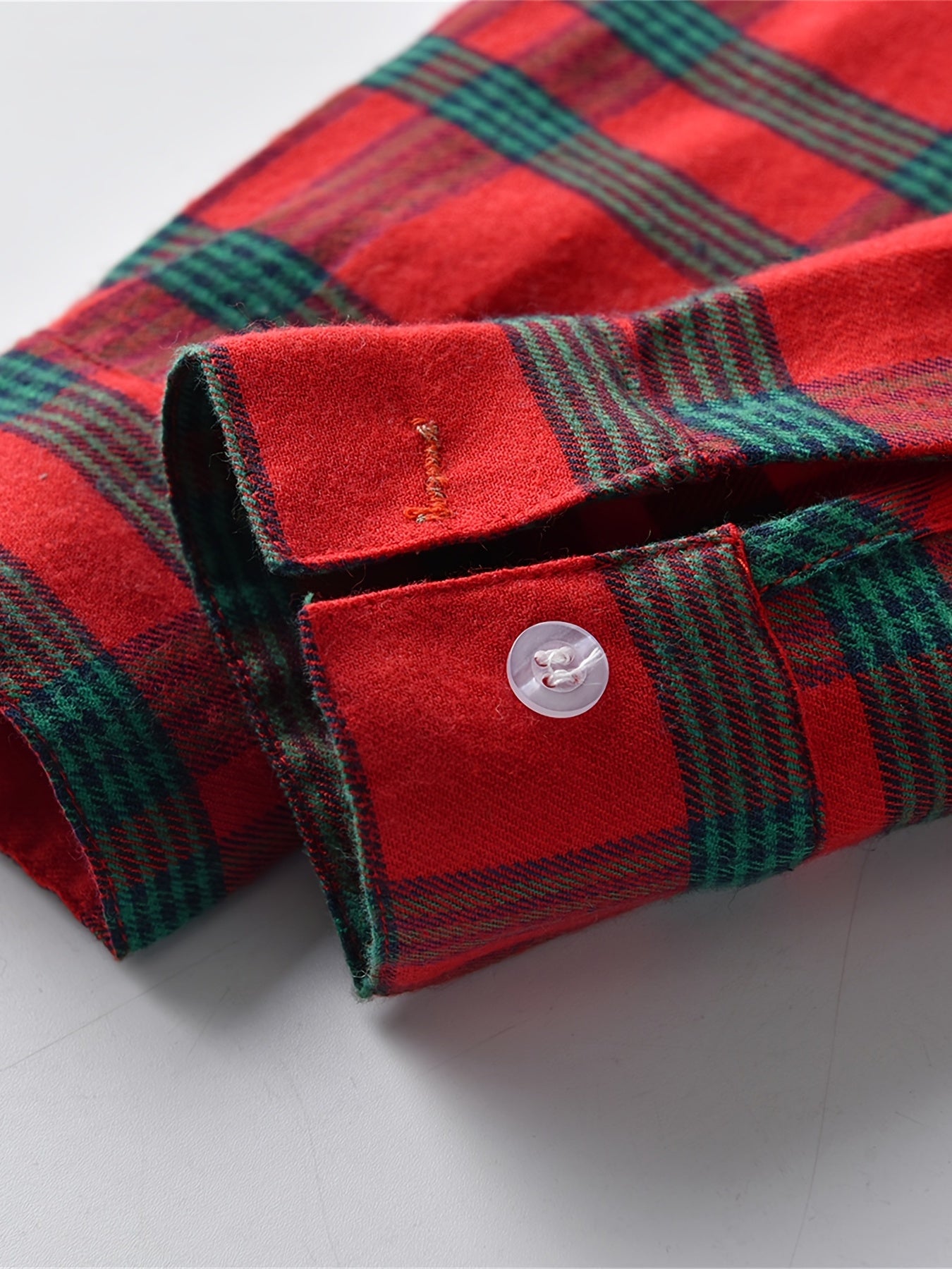 Boys Red Plaid Gentleman Shirt Long Sleeve Lapel Button Bowtie
