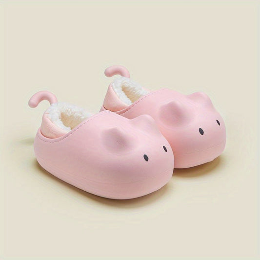Girls' Cartoon Furry House Shoes - Non Slip Soft Bottom Walking Shoes