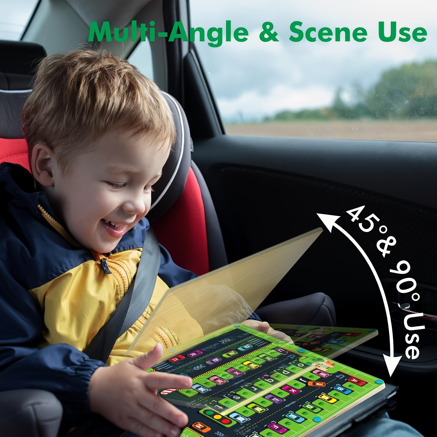 Wooden Letter Parking Game Car Maze Puzzle Educational Toy