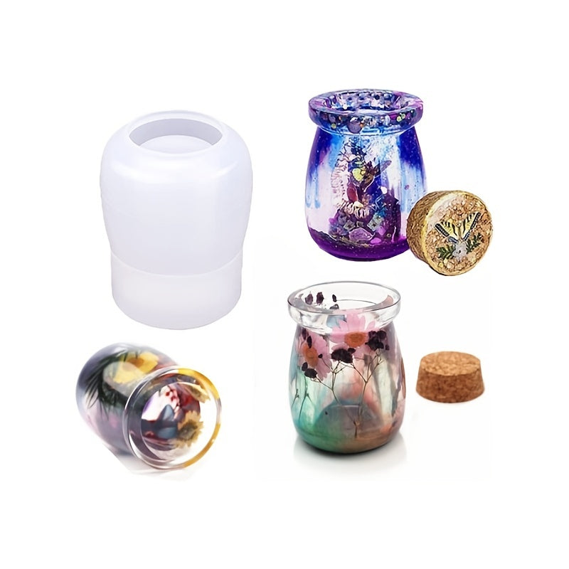 Crystal Resin Drop-In Canister Bottle Silicone Mold DIY Accessories Set