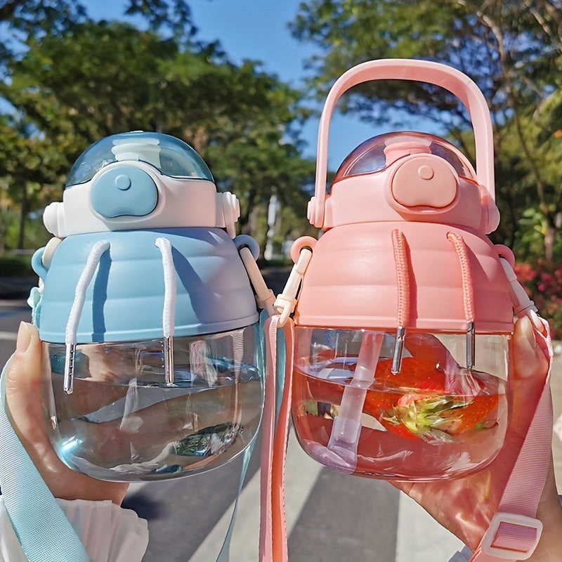 1500ml Bear Shaped Water Cup Lightweight Large Capacity Straw Cup
