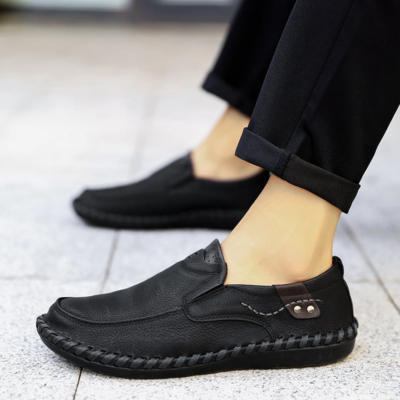 Men's Stitching Loafer Shoes Lightweight Slip On Flat Shoes