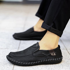 Men's Stitching Loafer Shoes Lightweight Slip On Flat Shoes
