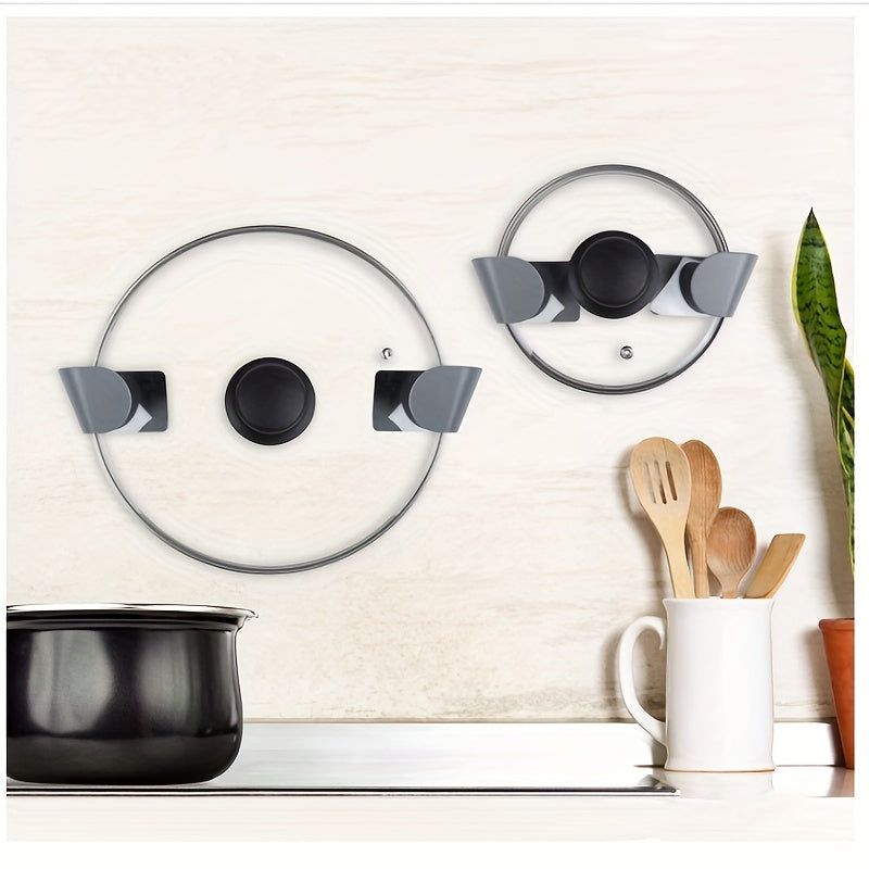 Adjustable Wall Mount Pot Lid Holder Cabinet Door Organizer