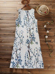  2-Piece Set: Solid Cover Up & Floral Print Tank Dress