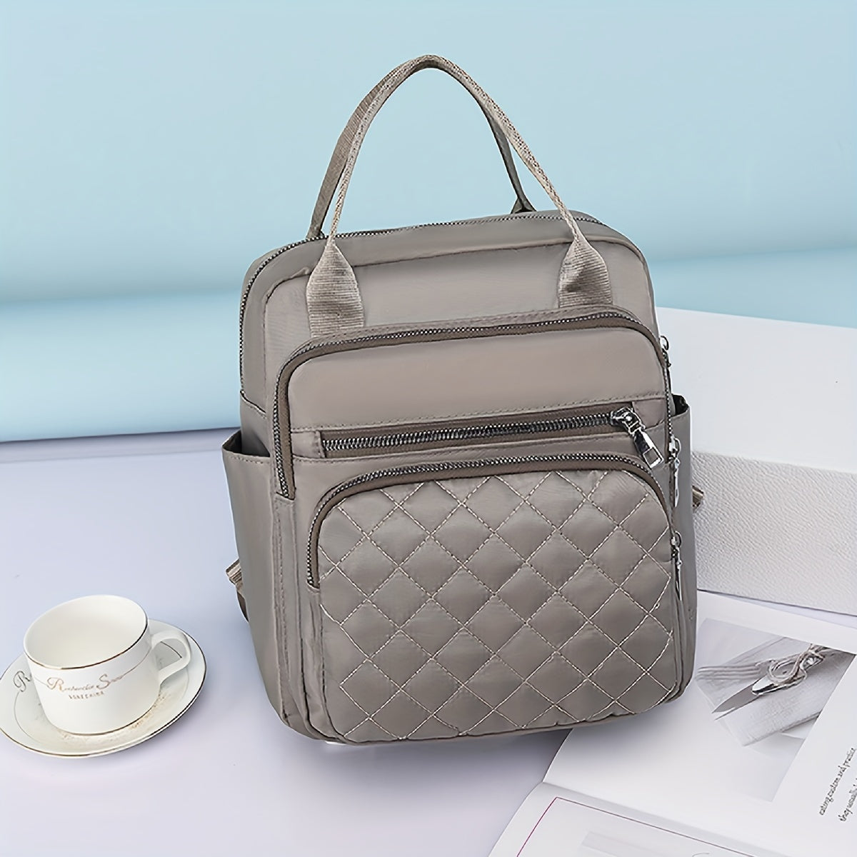 Quilted Tote Backpack for Women