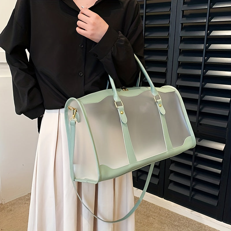 Clear PVC Frosted Travel Bag Large Capacity Crossbody Duffle Bag