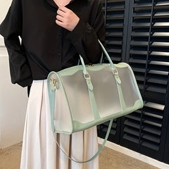 Clear PVC Frosted Travel Bag Large Capacity Crossbody Duffle Bag