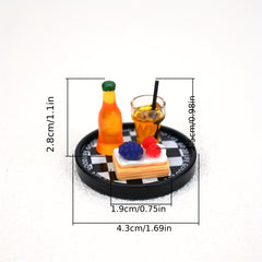 1:32 Scale Soda and Cake Set with Tray Dollhouse Accessories