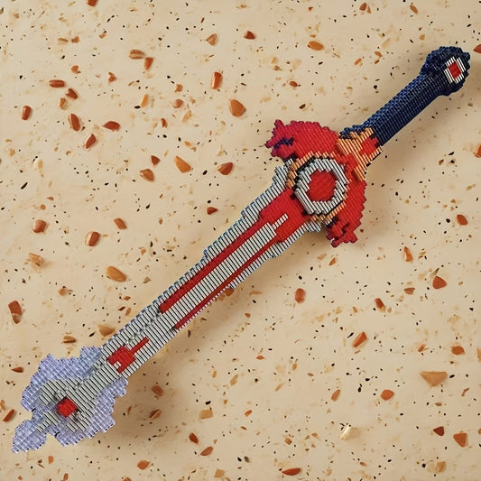 3D Puzzle Sword Building Kit Mixed Colors Educational Game Desktop Decoration