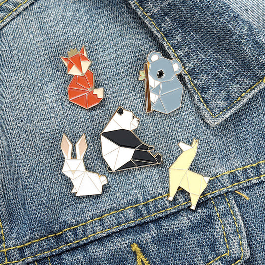 Minimalism Fox Brooch Mouse Panda Rabbit Alloy Brooch Easter Bunny Anime Pin