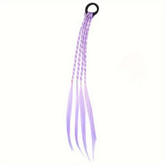 6pcs Fantasy Hair Extensions Set Braids Ponytail with Elastics