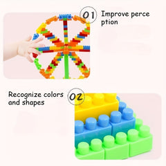 100pc Colorful Building Blocks Set Ages 3 DIY Construction Toy Gift