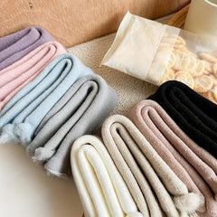 6 Pairs Plush Lined Letter Print Socks Women's Stockings
