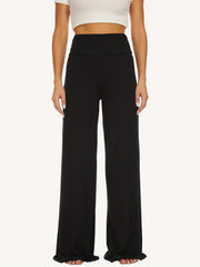 Women's Plus Solid High Rise Wide Leg Trousers