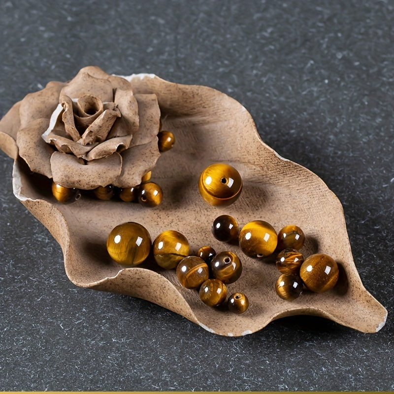 Natural Tiger Eye Beads Brown Smooth Beads Various Sizes DIY Bracelet Necklaces
