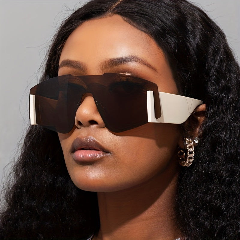 Y2K Rimless Sunglasses UV400 Sun Shades Outdoor Shield Sports