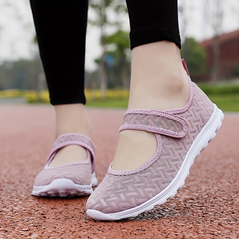 Mesh Hook & Loop Walking Shoes Backless Anti Slip Casual Sneakers Women's