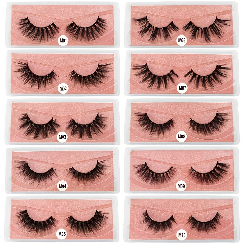 20 Pairs Fluffy 3D Mink Lashes False Eyelashes with Storage Box