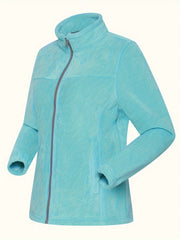 Women's Zip-Up Sports Jacket Windproof Fleece Coat