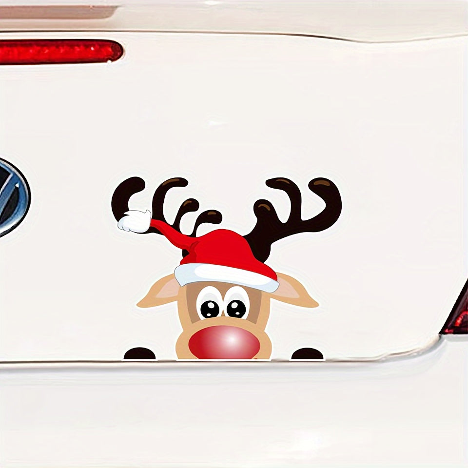 Christmas Car Window Sticker Decoration Santa Elk Glass Sticker