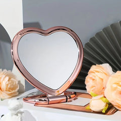 Heart Shaped Travel Makeup Mirror for Girls & Women