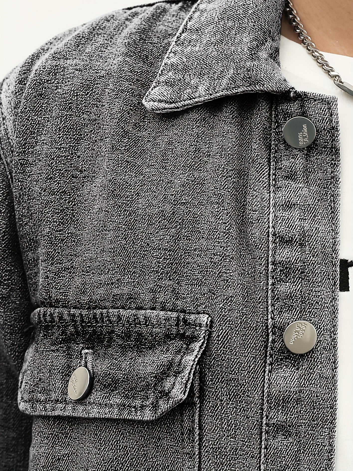 Men's Casual Denim Jacket Button Up Street Style