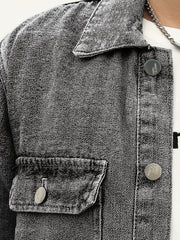 Men's Casual Denim Jacket Button Up Street Style
