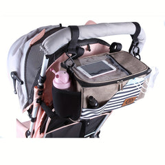 Stroller Organizer Bag With Cup Holder Non-Slip Strap Large Capacity