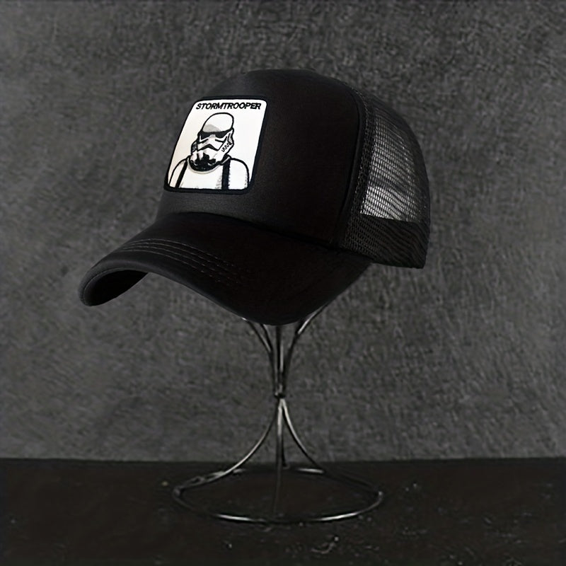 Mesh Trucker Baseball Cap Mask Man Pattern Embroidered Casual Hat