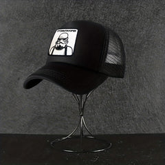 Mesh Trucker Baseball Cap Mask Man Pattern Embroidered Casual Hat