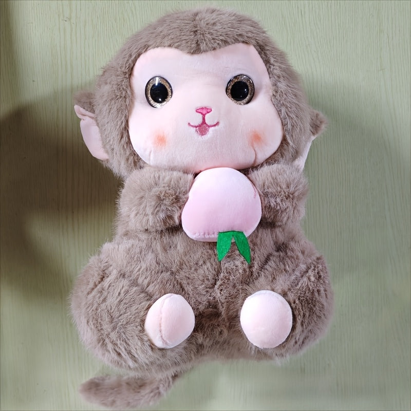 Adorable Plush Monkey Toy Soft Stuffed Animal Pink & Brown Gift