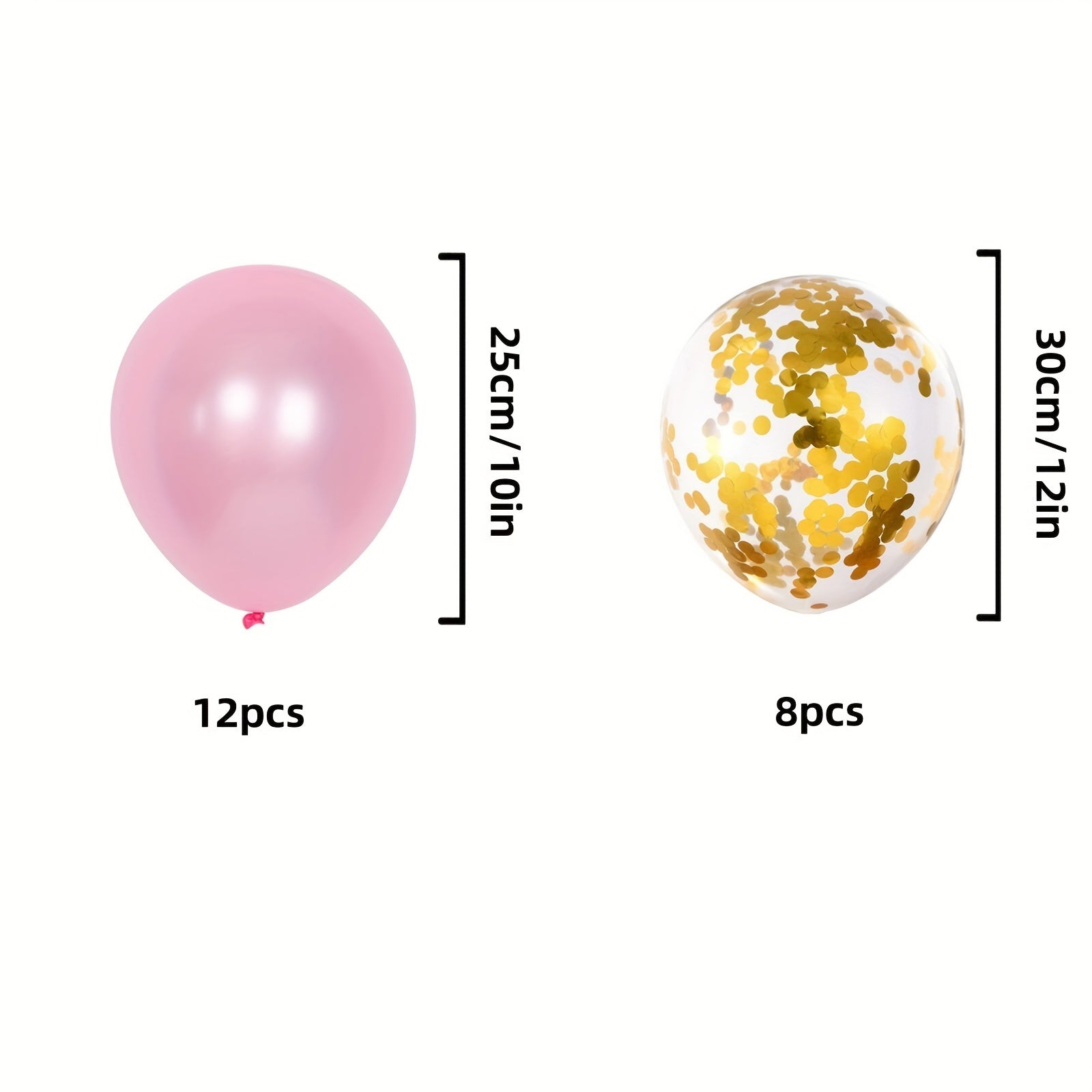 20pcs Pink Confetti Balloon Set For Parties & Events