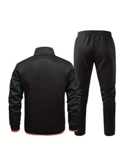 Men's Zip Up Jacket & Elastic Waist Pants Set