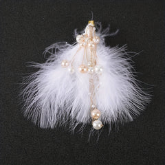 2pcs Pearl Fluffy Hair Clip Barrette Bridal Wedding Headwear