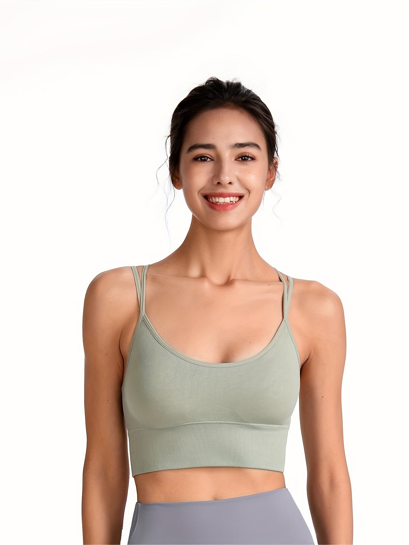 Wireless Sports Bra Double Straps Running Workout Women's Lingerie