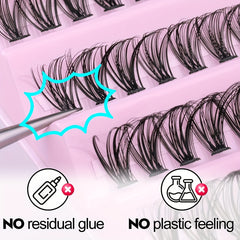 200 Pcs Lash Clusters DIY Individual Lashes Natural Look Wispy Eyelashes