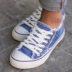 Women's Canvas Lace Up Outdoor Sneakers Lightweight Loafers
